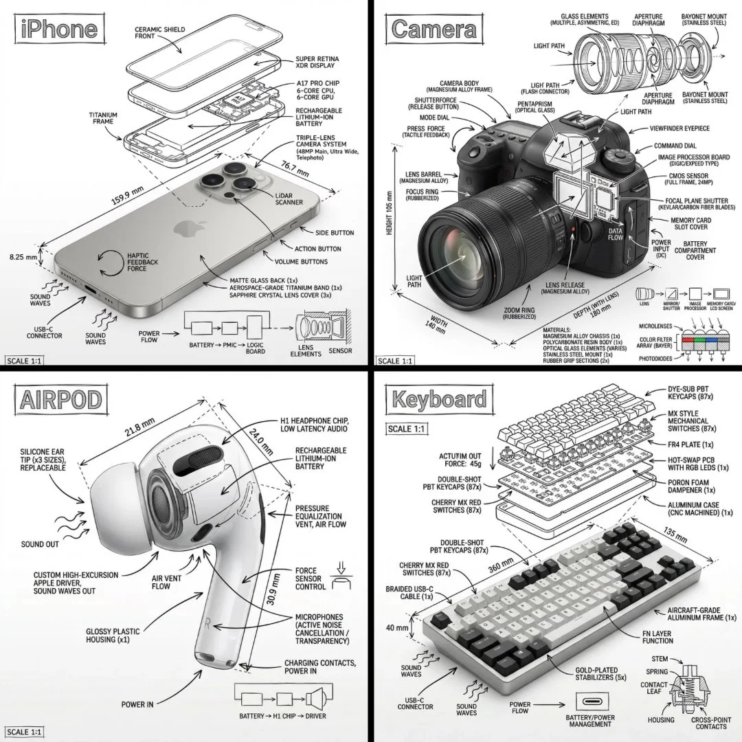 Annotated Object Technical Infographic
