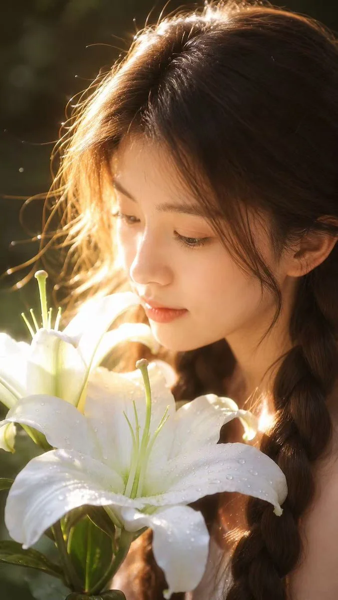 Dreamy Side Profile with Lily
