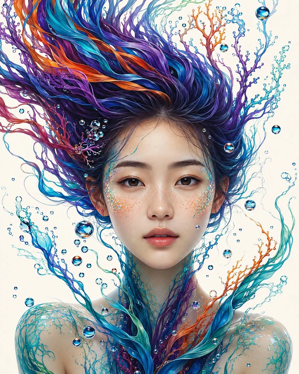 Ethereal Water Spirit Fantasy Portrait