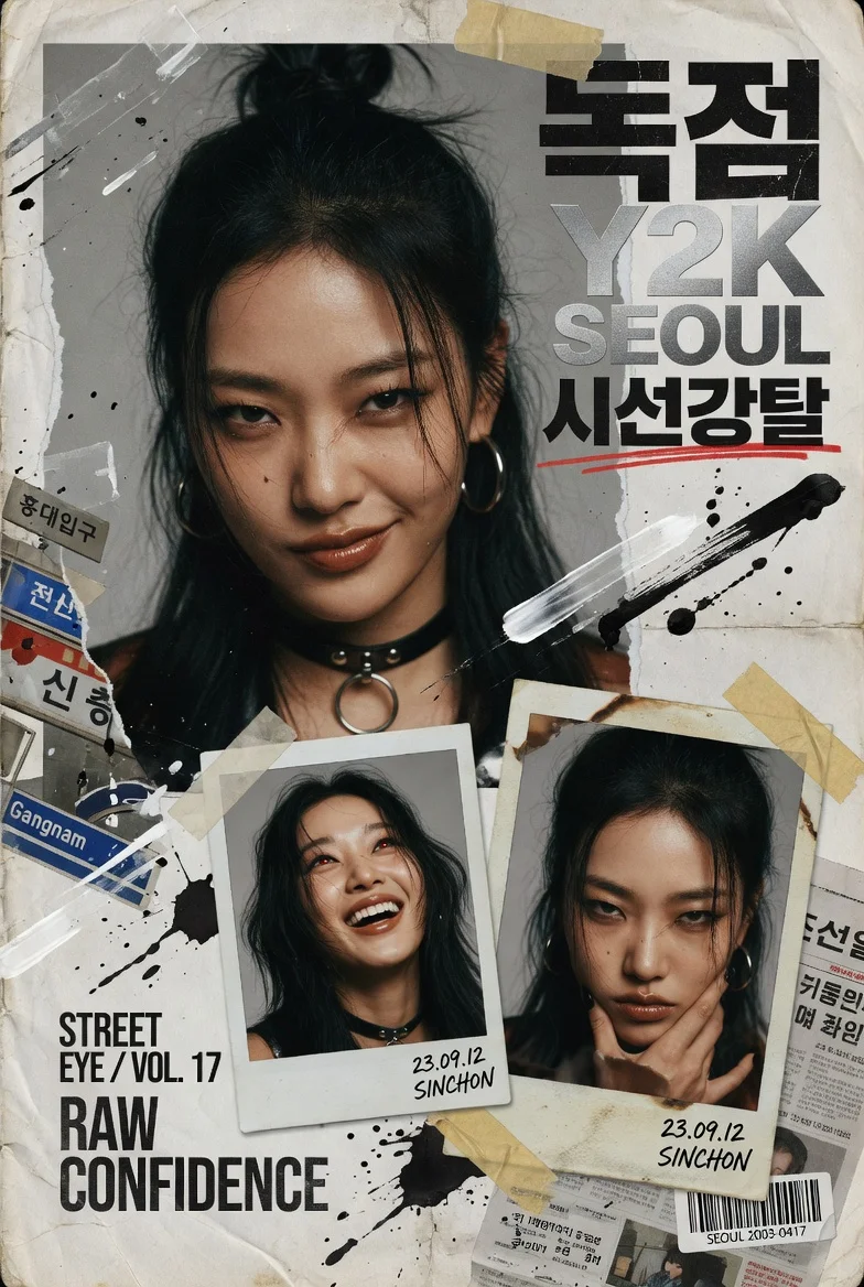 Y2K Korean Street Editorial Collage