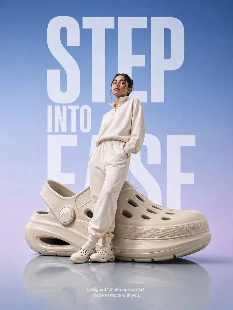 Comfort Clog Minimalist Product Ad