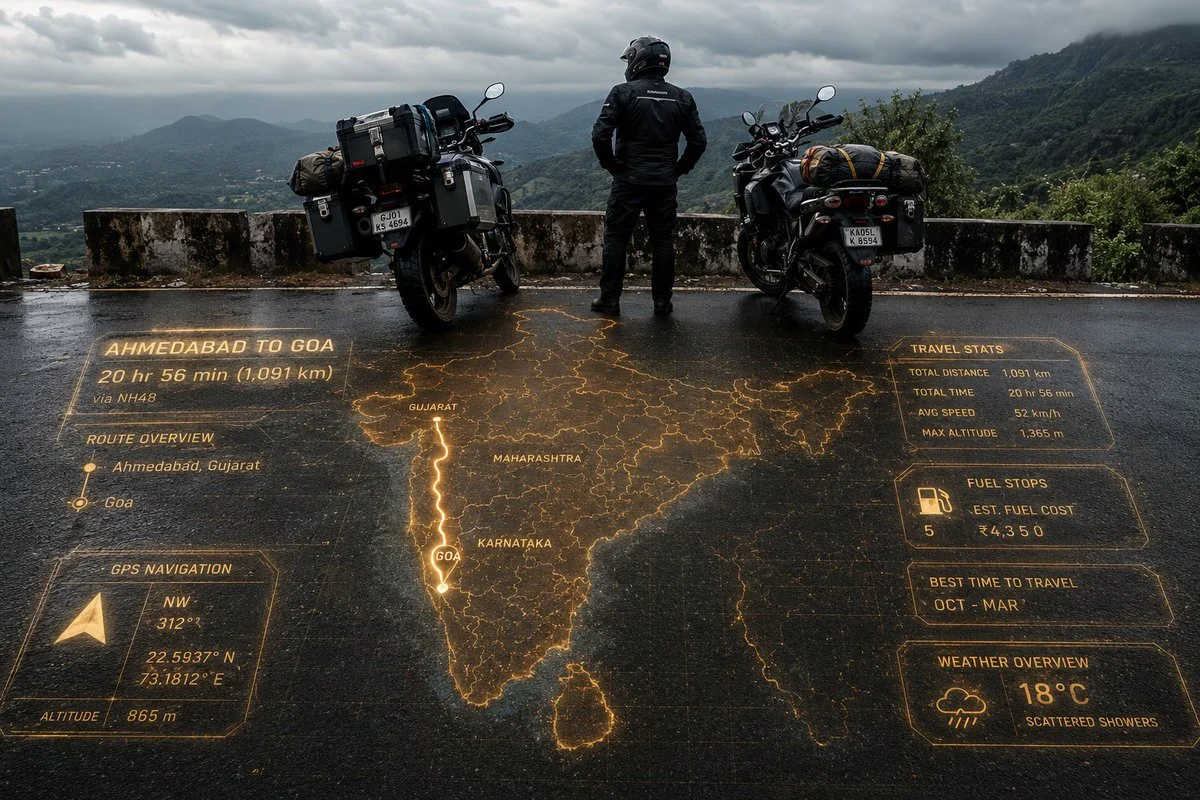 Motorcycle Holographic Route Map