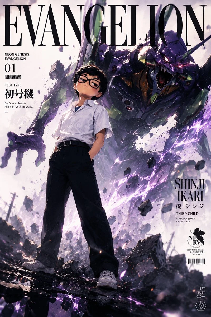 Evangelion Magazine Cover Poster