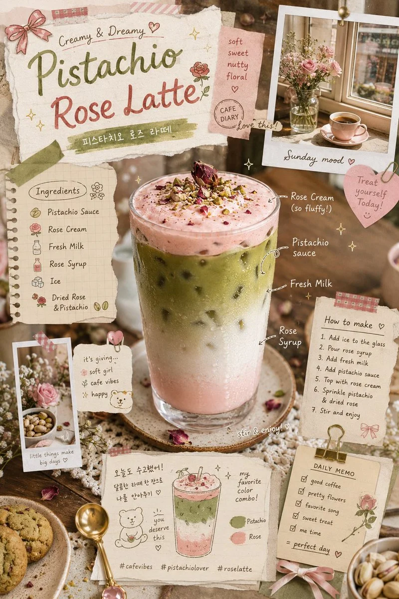 Pistachio Rose Latte Scrapbook Poster