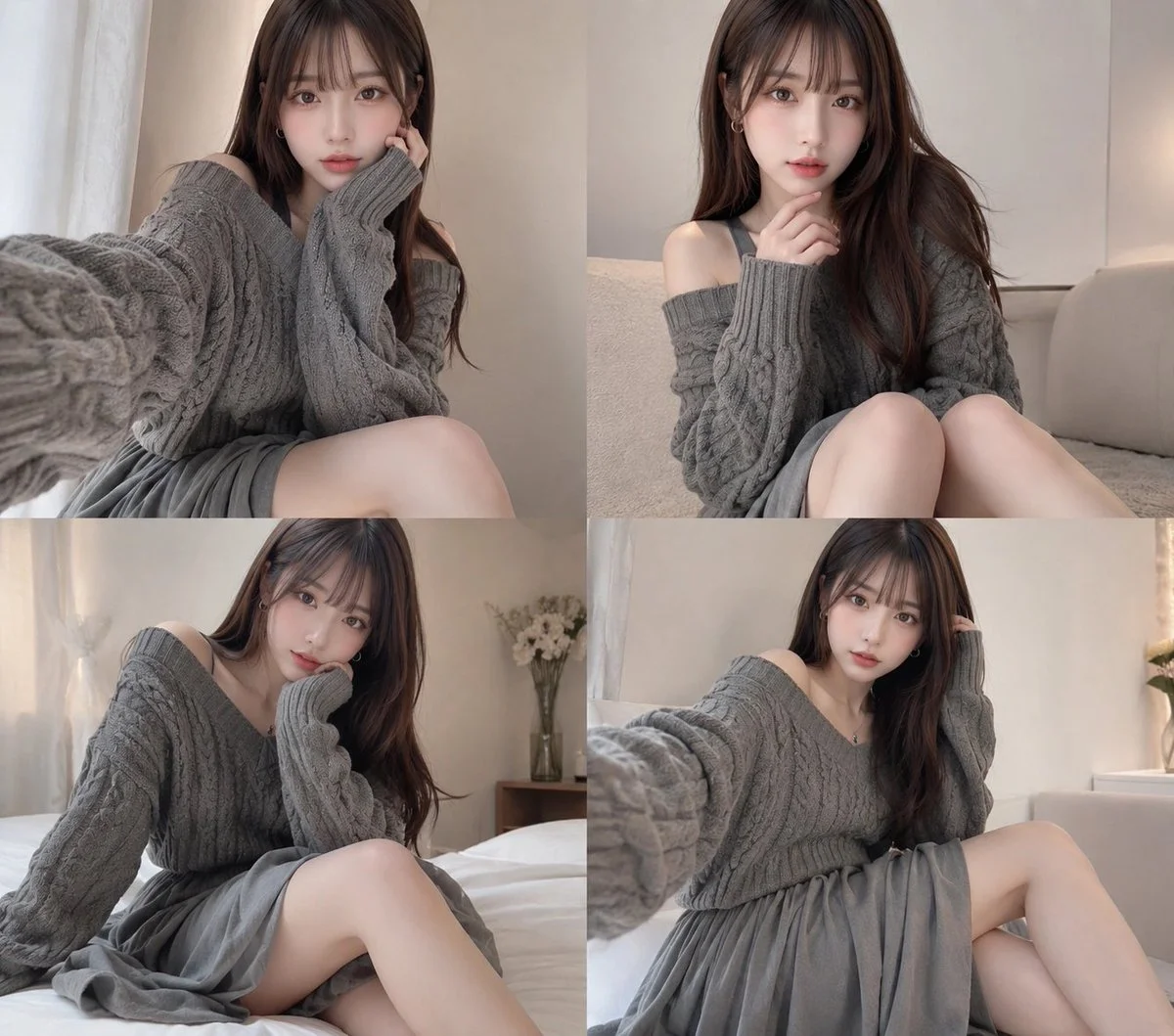 Cozy 2x2 Bedroom Selfie Collage