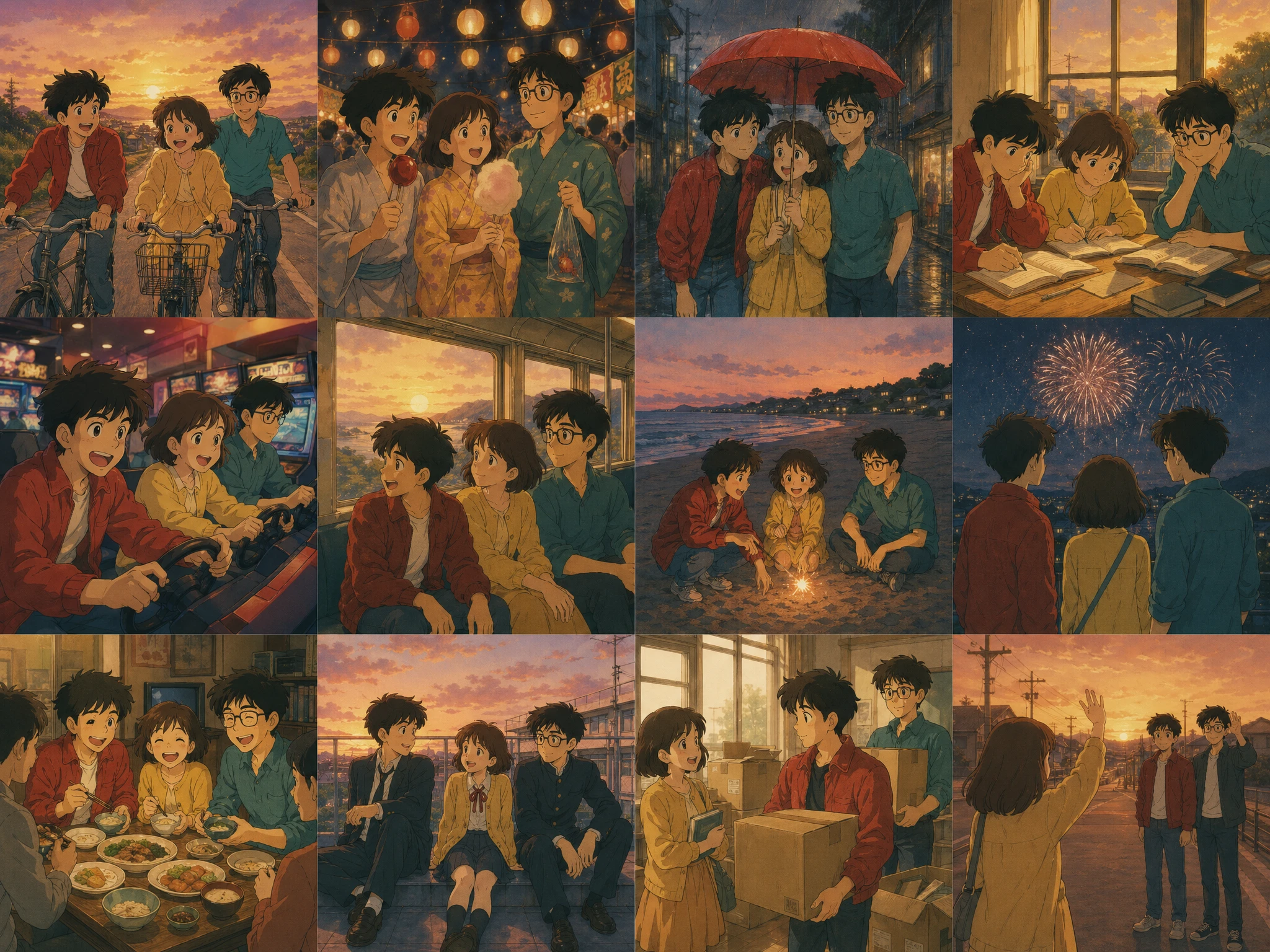 Comic / Storyboard - 80's Anime Style Memory Grid