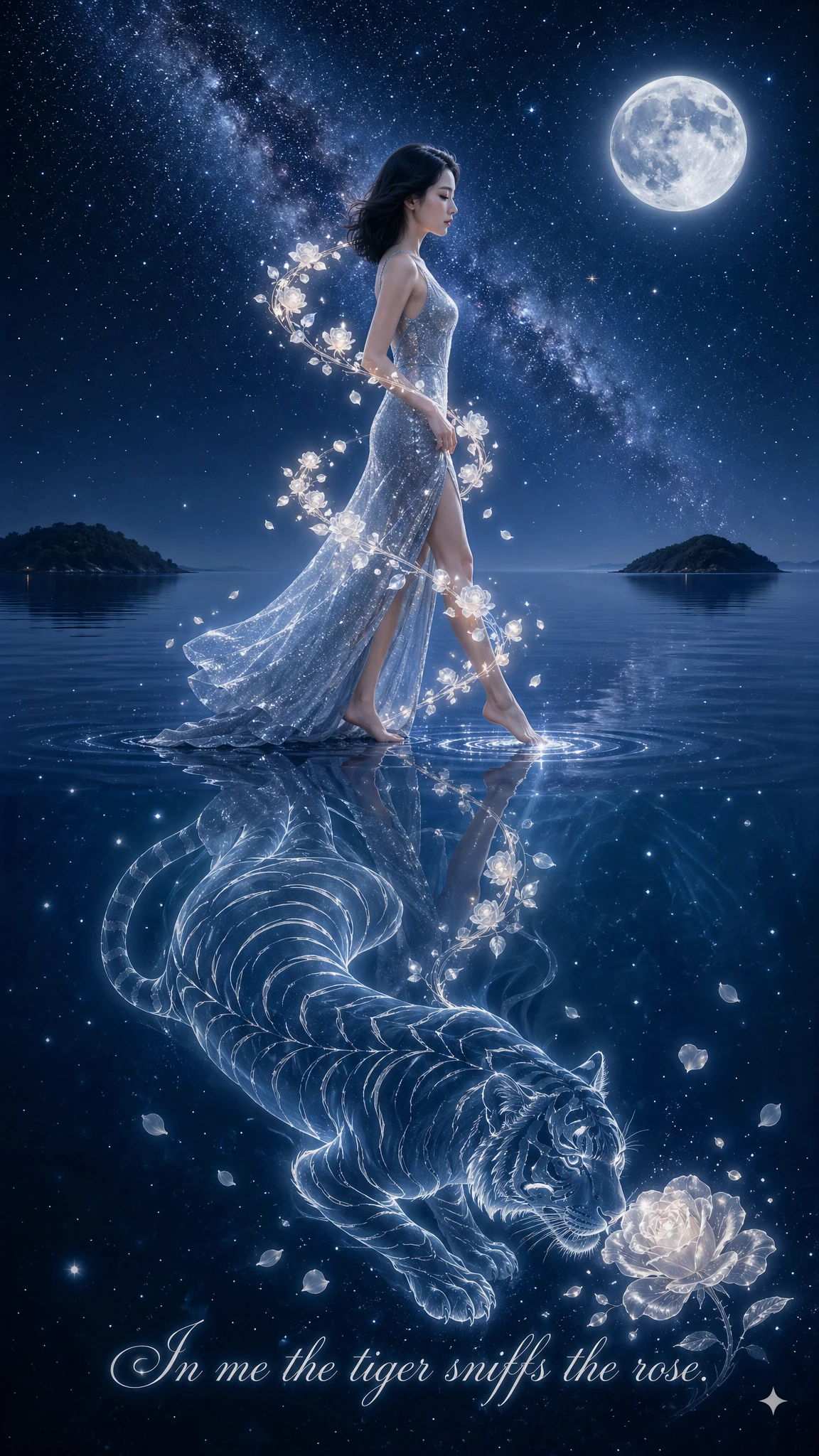 Comic / Storyboard - Moonlit Tiger and Rose Fantasy Poster