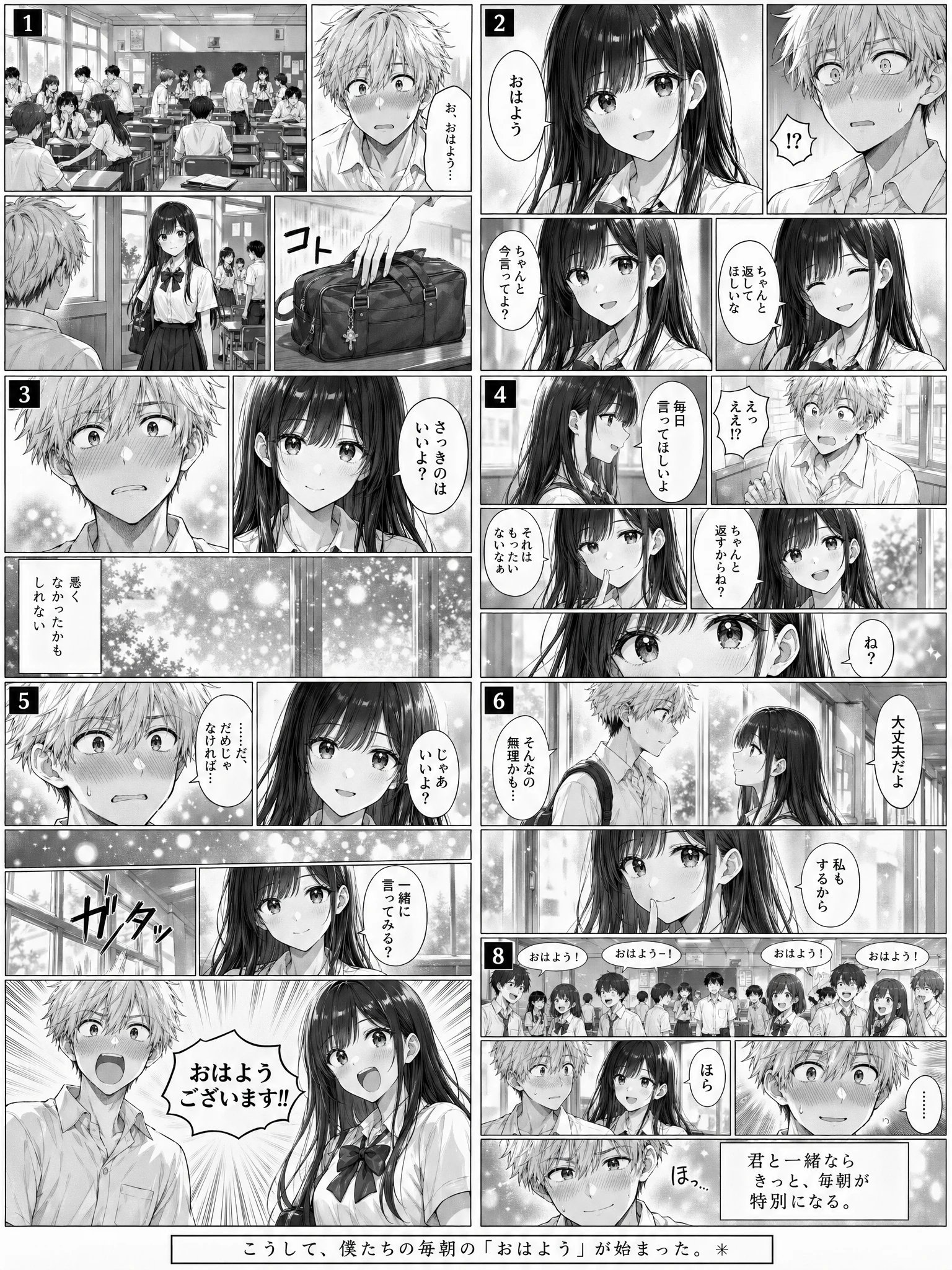 Comic / Storyboard - Romantic School Manga Page