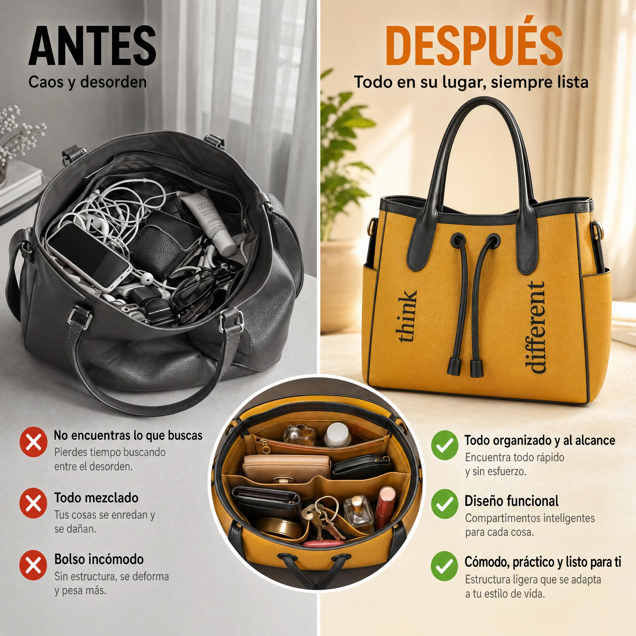 E-commerce Main Image - Before and After Handbag Ad