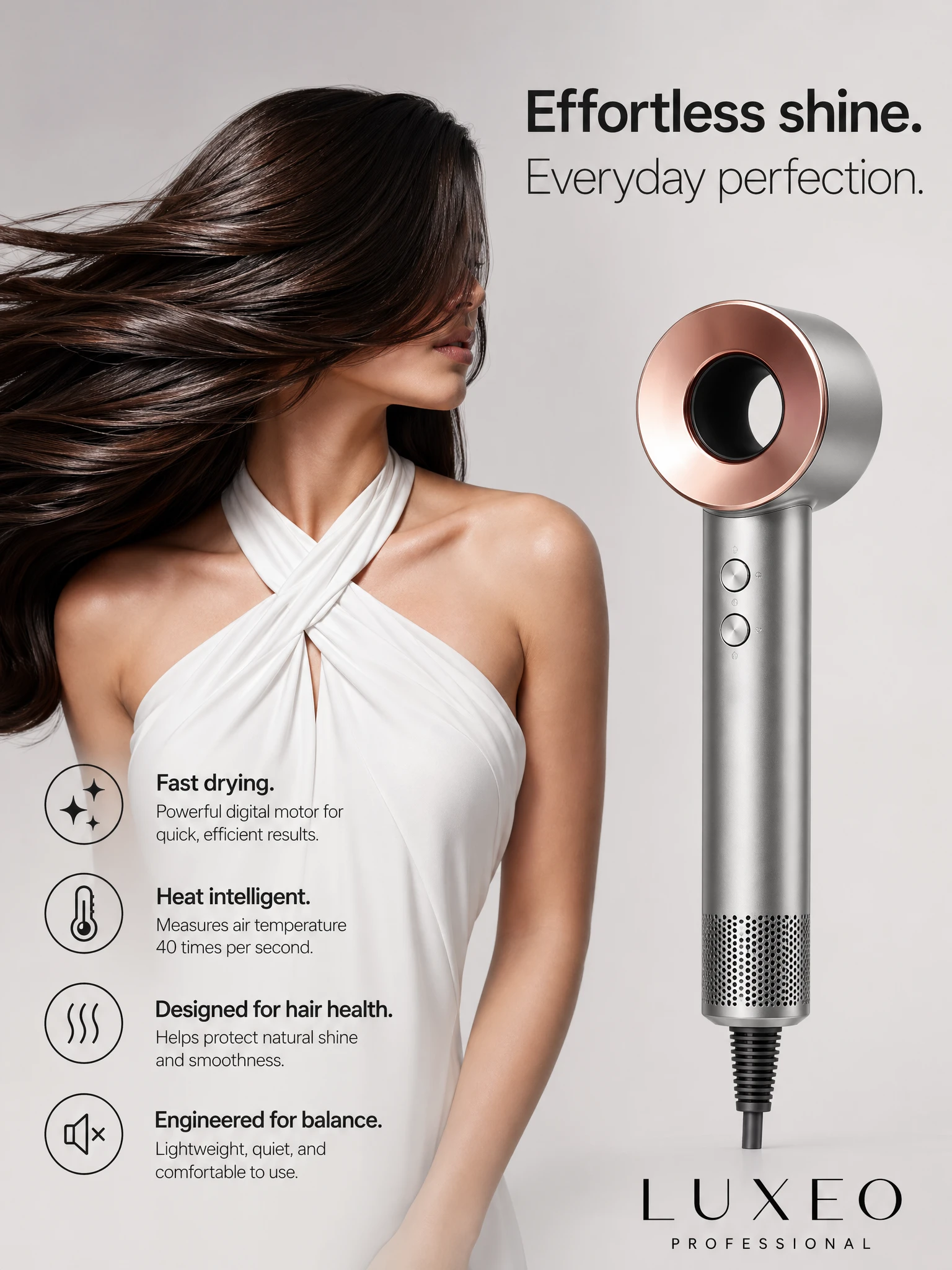 E-commerce Main Image - Luxury Hair Dryer Beauty Ad