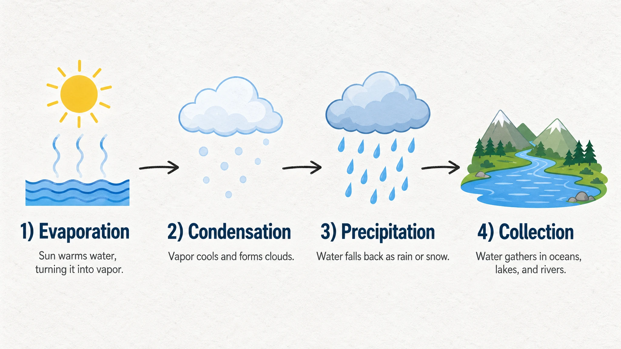 GPT Image 2 water cycle infographic — head-to-head test image