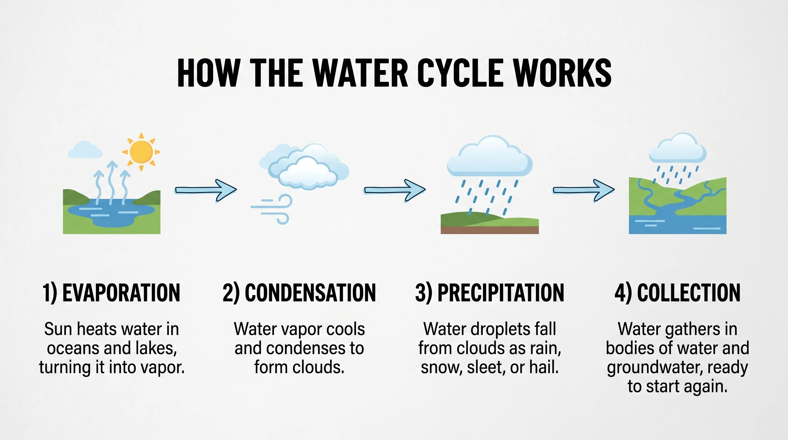 Nano Banana 2 water cycle infographic — head-to-head test image