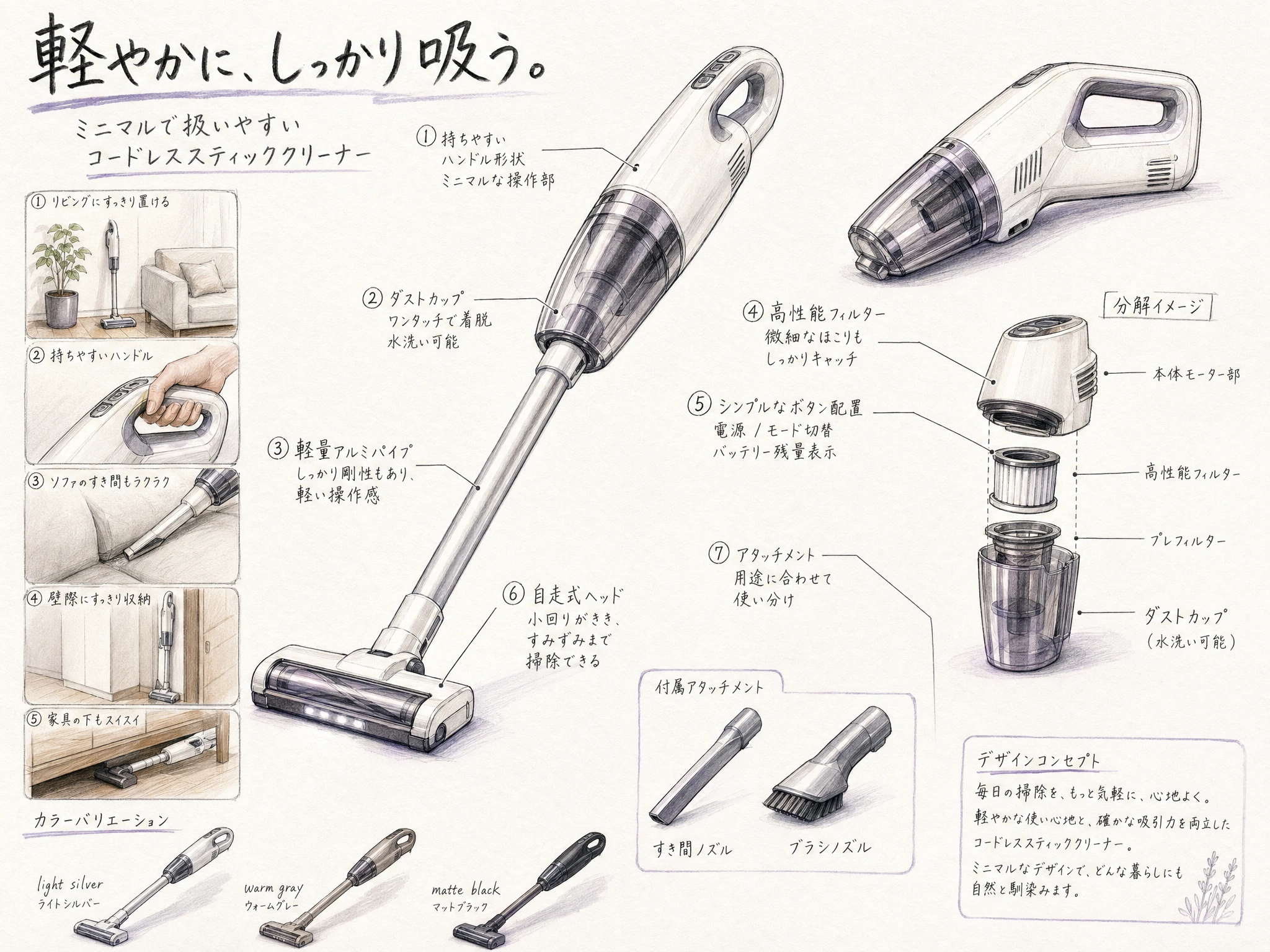 Infographic / Edu Visual - Japanese Vacuum Design Sketch Board