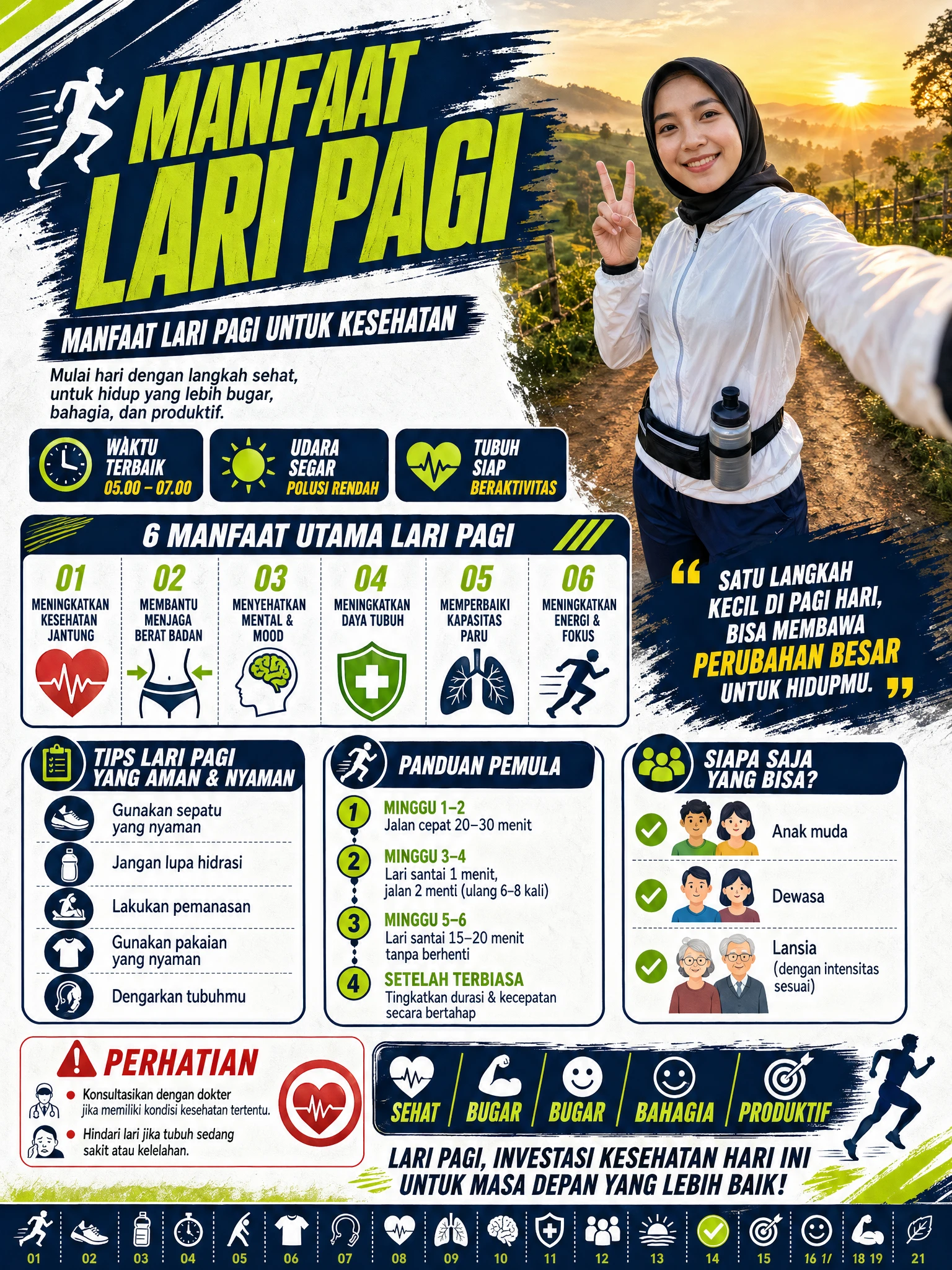 Infographic / Edu Visual - Morning Run Benefits Infographic