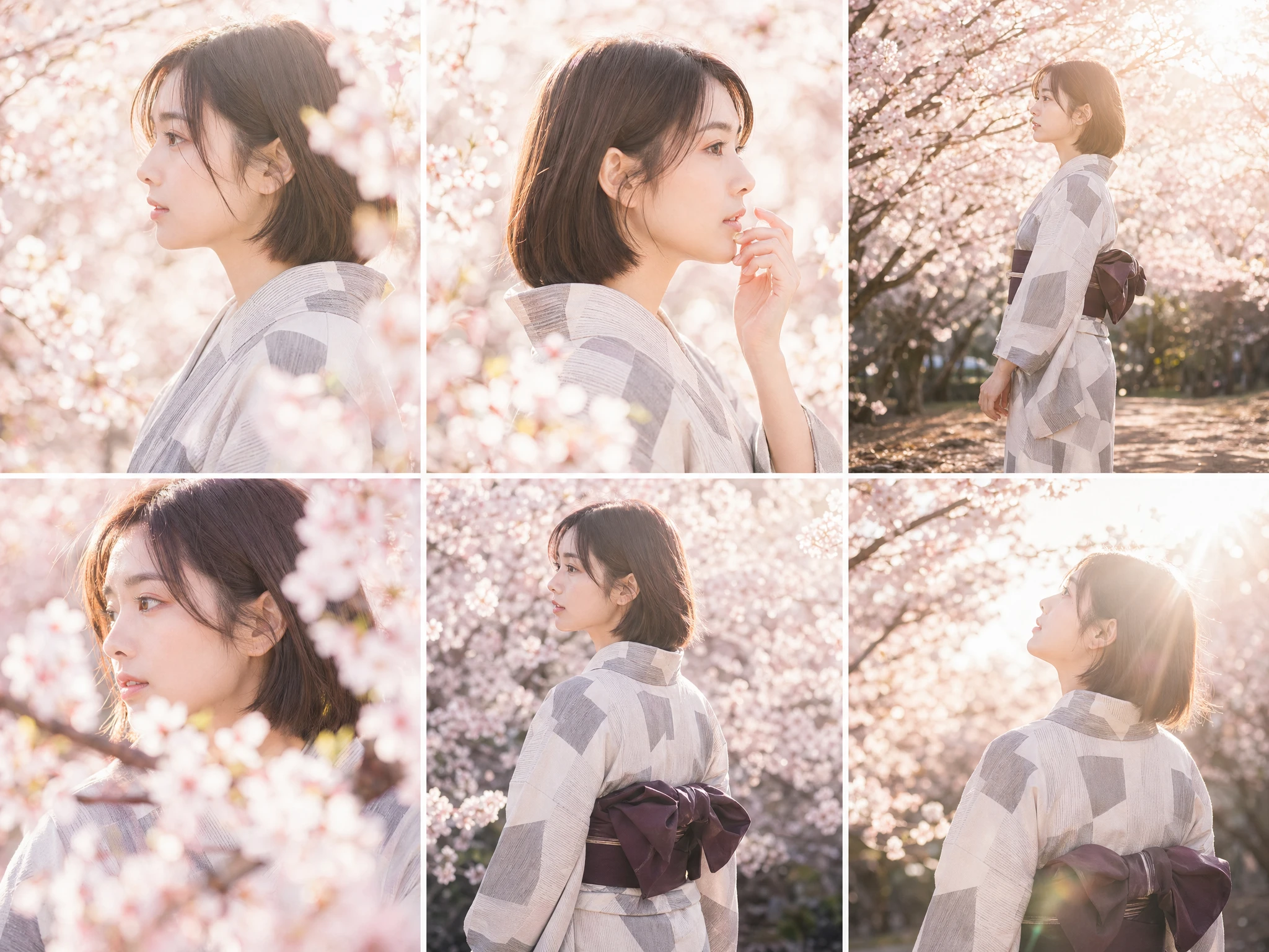 Social Media Post - Cherry Blossom Kimono Portrait Grid