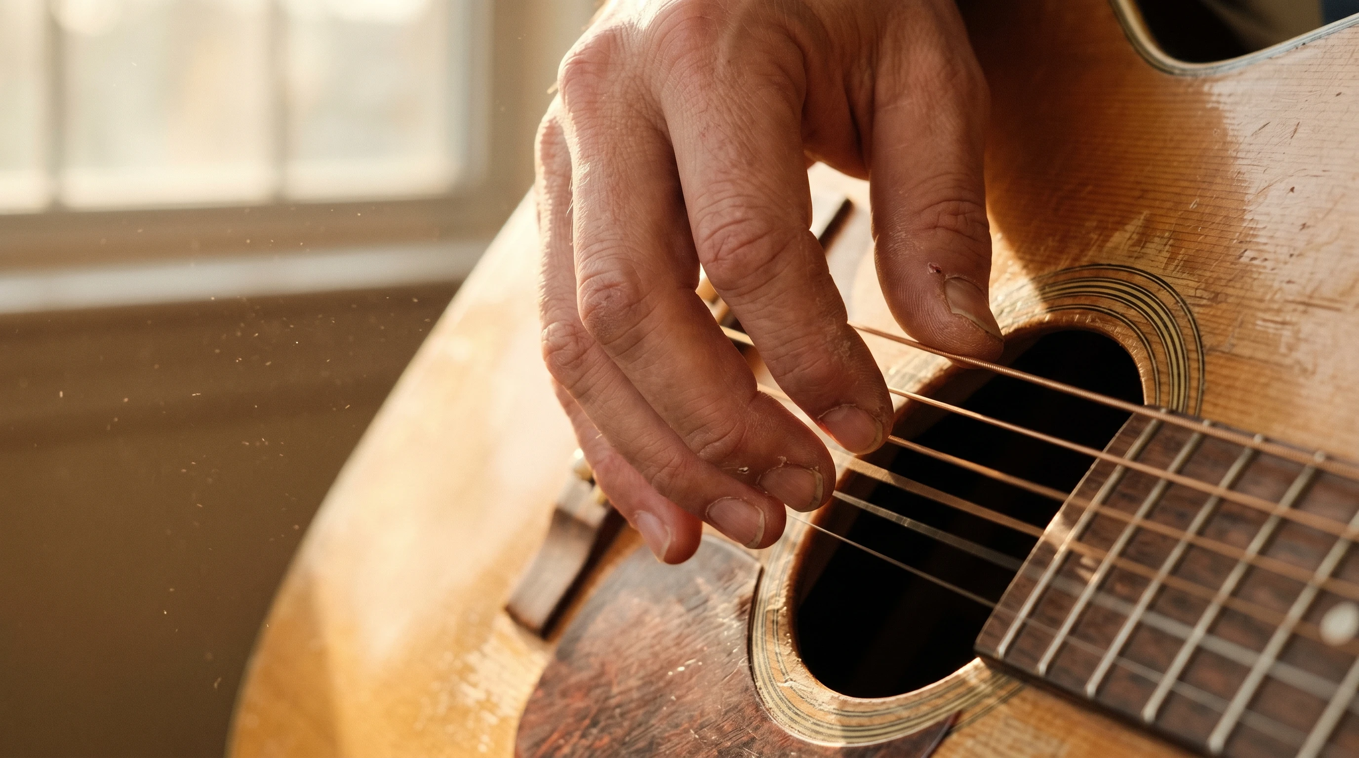 غيتار أكوستيك مِسَرّ بالأصابع