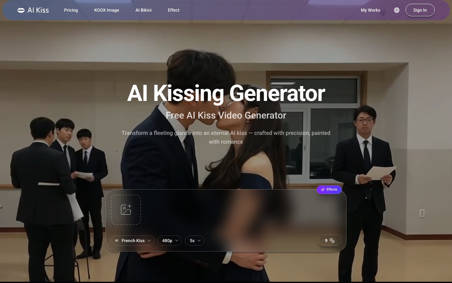 AI Kiss (aikiss.art) — AI Kissing Generator