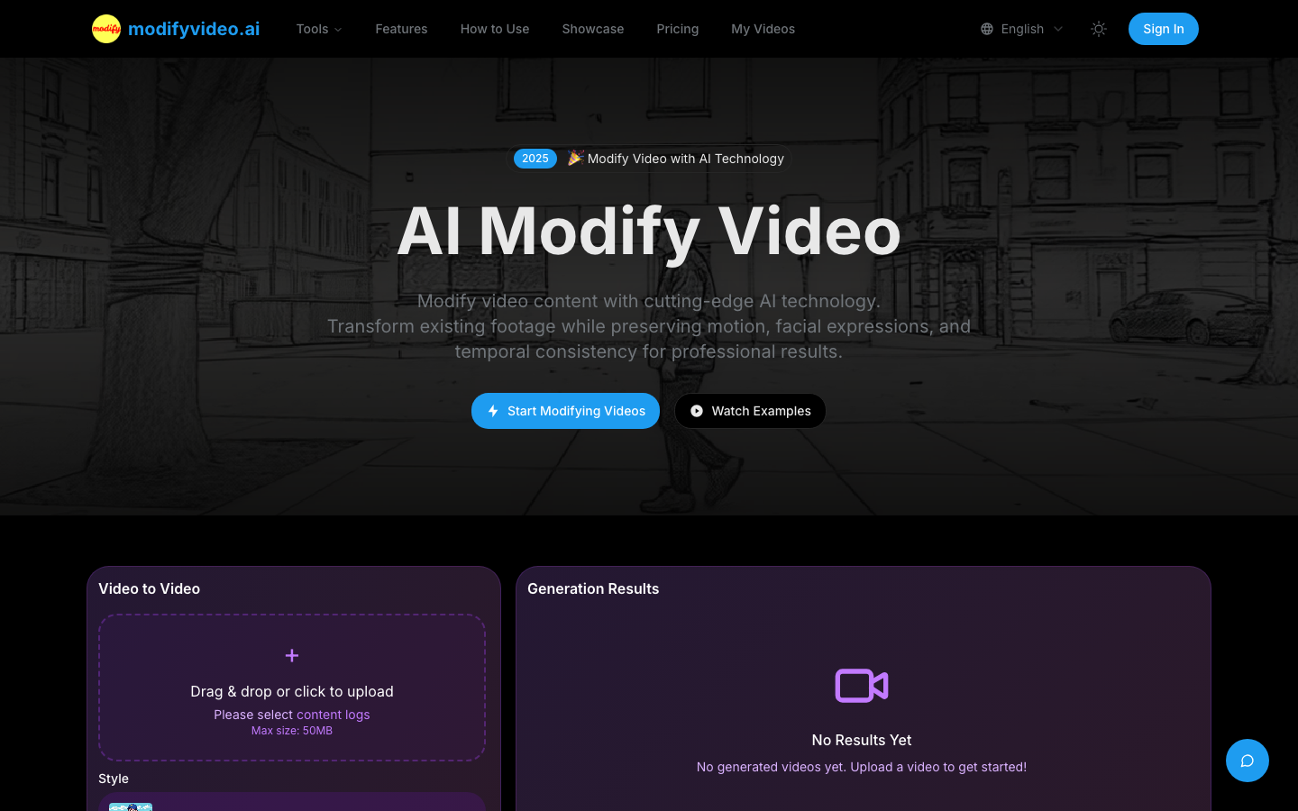 ModifyVideo.ai — Video Upscaler