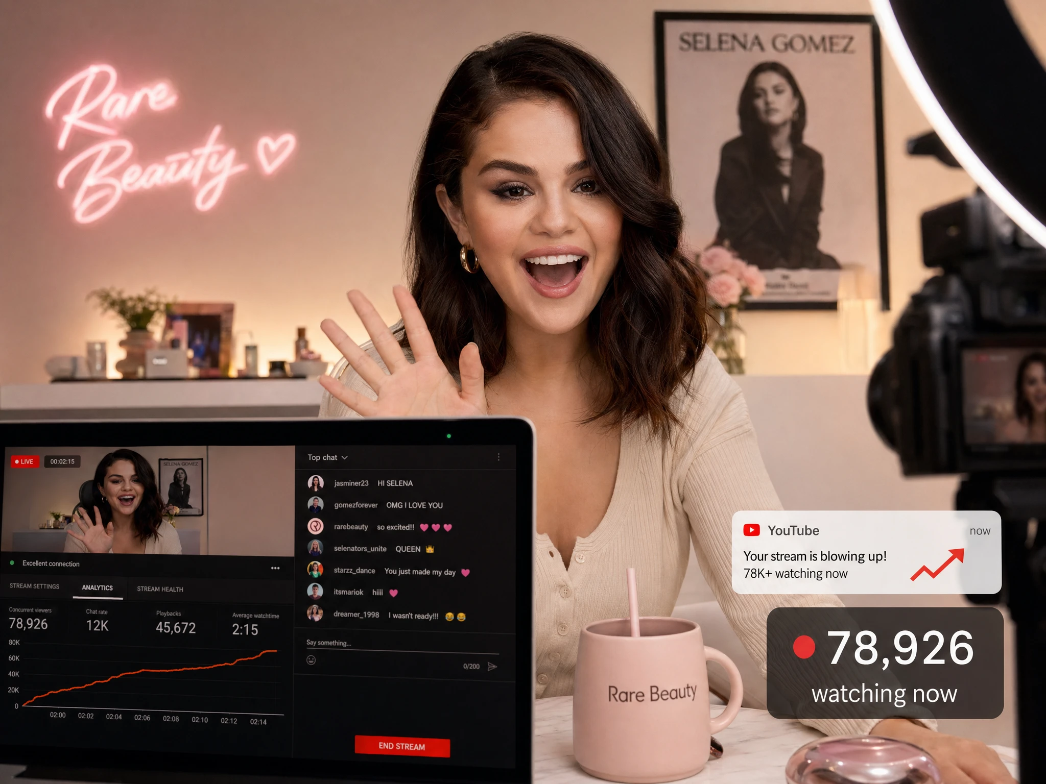 YouTube Thumbnail - Celebrity Livestream Concept